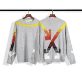 Off White Sweater Men'S And Women'S Autumn And Winter Warm Large Size Casual Coat Top Knitted Sweater Owt