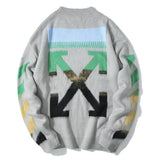 Off White Sweater Autumn And Winter Round Neck Pullover Base Sweater Men'S Sweater Owt
