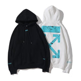 Off White Hoodie With Arrow Print Autumn And Winter Printing Pullover Hoodie Sweater Plus Size Casual Men'S Clothing Owt