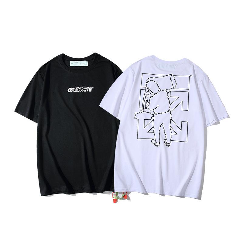 Off White T Shirt Arrow Print Short Sleeve Tshirt Casual And Comfortable Plus Size Men'S Clothing Owt
