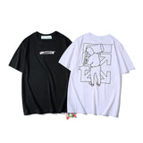 Off White T Shirt Arrow Print Short Sleeve Tshirt Casual And Comfortable Plus Size Men'S Clothing Owt
