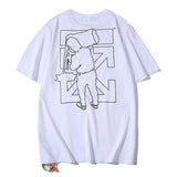 Off White T Shirt Arrow Print Short Sleeve Tshirt Casual And Comfortable Plus Size Men'S Clothing Owt