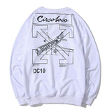 Off White Autumn Printed Men And Women Crew Neck Pullover Sweatshirt Owt