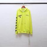 Off White Hoodie With Arrow Print Ow Hooded Sweater Wool Thickened Sweater Casual Men'S Clothing Owt