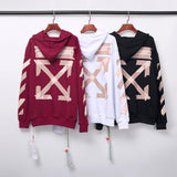 Off White Hoodie With Arrow Print Arrow Printed Hoodie Street Hoodie Owt