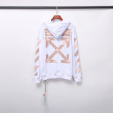 Off White Hoodie With Arrow Print Arrow Printed Hoodie Street Hoodie Owt