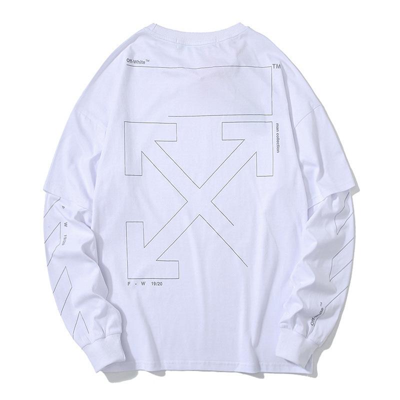 Off White T Shirt Arrow Tshirt Long Sleeve Casual Plus Size Men'S Clothing Owt