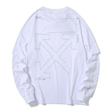 Off White T Shirt Arrow Tshirt Long Sleeve Casual Plus Size Men'S Clothing Owt