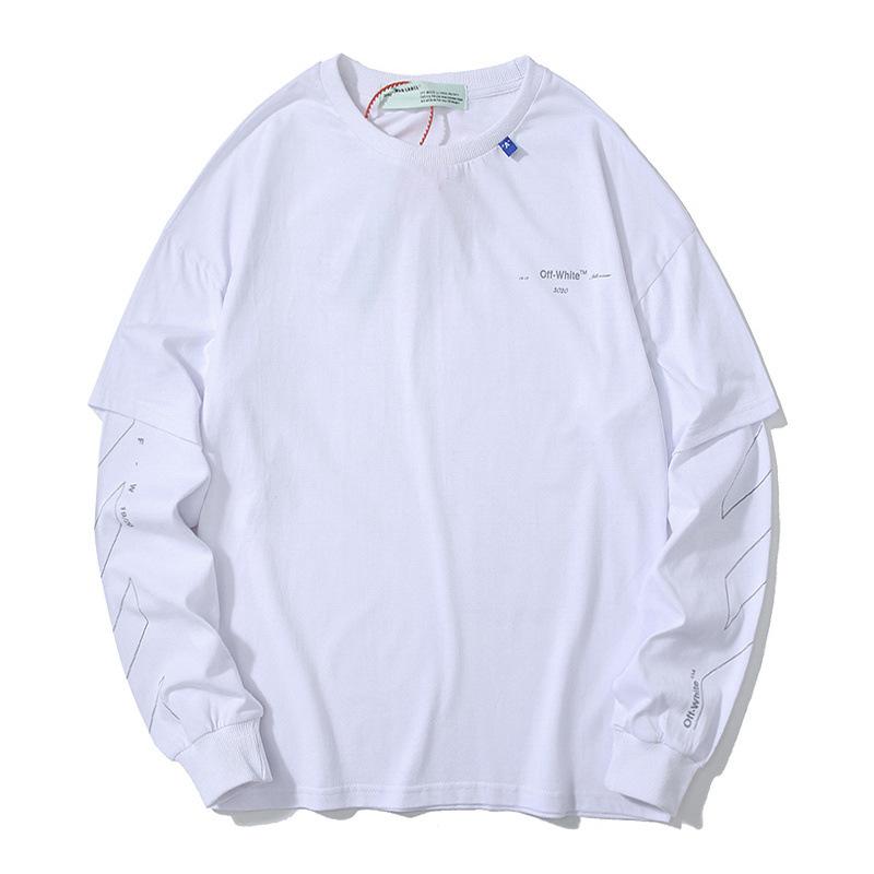 Off White T Shirt Arrow Tshirt Long Sleeve Casual Plus Size Men'S Clothing Owt