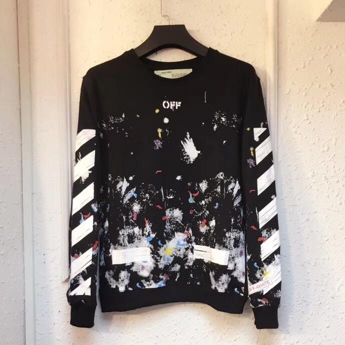 Off White Hoodie With Arrow Print Autumn And Winter Casual Men'S Women'S Pullover Pullover Sweater Owt