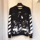 Off White Hoodie With Arrow Print Autumn And Winter Casual Men'S Women'S Pullover Pullover Sweater Owt