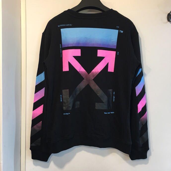 Off White Sweatshirt Autumn And Winter Trends Arrow Casual Round Neck Sweater Owt