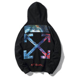 Off White Hoodie With Arrow Print Graffiti Arrow Print Pullover Hooded Ow Sweater Large Size Casual Owt