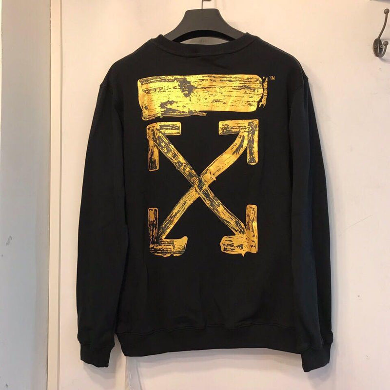Off White Autumn And Winter Ow Bronzing Arrow Print Crew Neck Pullover Sweatshirt Sweatshirts Owt
