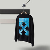 Off White Pullover Sweatshirts Autumn And Winter Arrow Print Round Neck Long Sleeve Sweater Owt