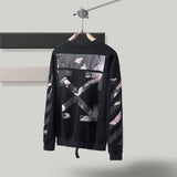 Off White Sweatshirt Autumn And Winter Printing Reflective Round Neck Pullover Long Sleeve Sweater Owt