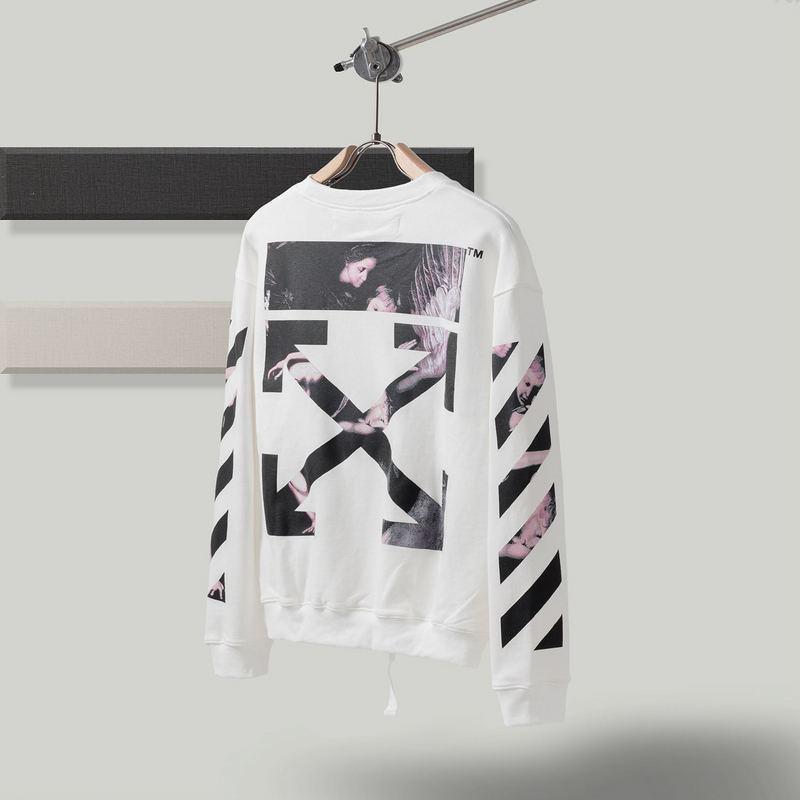 Off White Sweatshirt Autumn And Winter Printing Reflective Round Neck Pullover Long Sleeve Sweater Owt