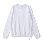 Off White Sweatshirt Blue 3d Bar Arrow Print Ow Round Neck Pullover Long Sleeve Sweater Owt