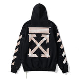 Off White Hoodie With Arrow Print Autumn And Winter Cardigan Zipper Arrow Print Coat Men And Women Casual Able Owt