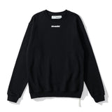 Off White Sweatshirt Blue 3d Bar Arrow Print Ow Round Neck Pullover Long Sleeve Sweater Owt