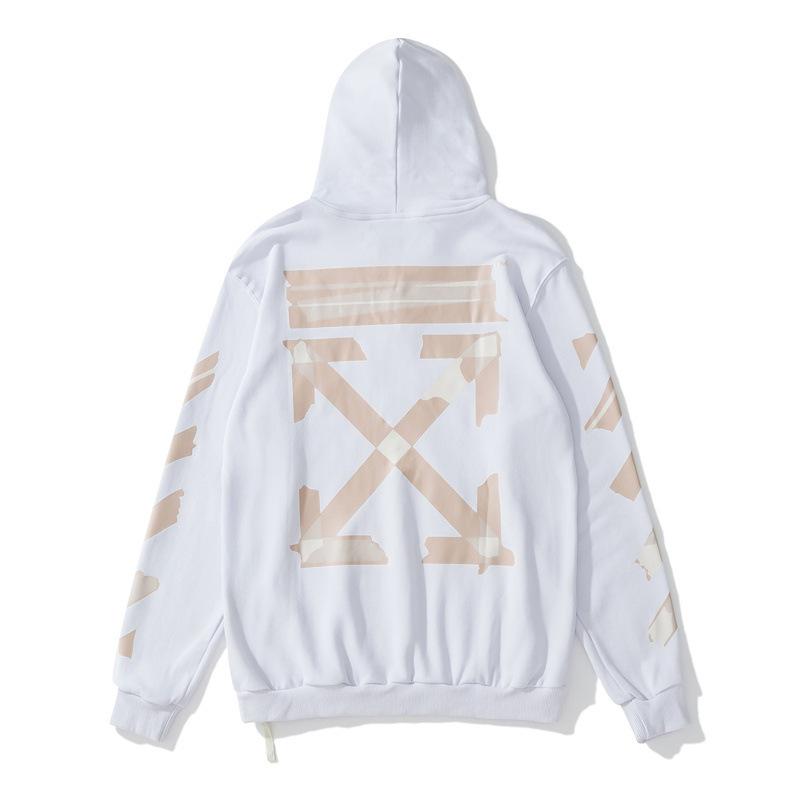 Off White Hoodie With Arrow Print Autumn And Winter Cardigan Zipper Arrow Print Coat Men And Women Casual Able Owt
