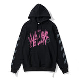 Off White Hoodie With Arrow Print Arrow Men'S And Women'S Autumn And Winter Pullover Hooded Sweater Owt