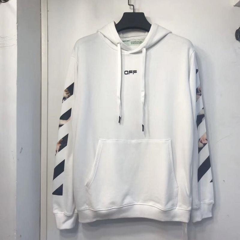 Off White Hoodie With Arrow Print Spring And Autumn Arrow Print Ow Pullover Hoodie Sweater Owt