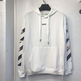 Off White Hoodie With Arrow Print Spring And Autumn Arrow Print Ow Pullover Hoodie Sweater Owt