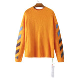 Off White Sweater Pullover Sweater Casual Sweater Men'S Clothing Owt
