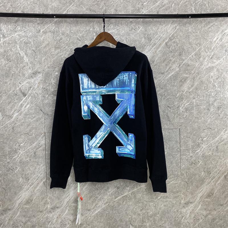 Off White Hoodie With Arrow Print Autumn And Winter Men'S Clothing Print Men'S And Women'S Hoodie Hoodie Owt