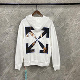 Off White Hoodie With Arrow Print Male And Female Large Size Loose Arrow Print Pullover Hoodie Sweater Owt