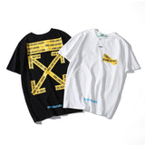 Off White T Shirt Summer Plus Size Casual Arrow Print Short Sleeve Tshirt Owt