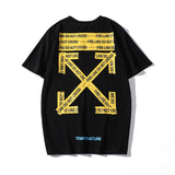 Off White T Shirt Summer Plus Size Casual Arrow Print Short Sleeve Tshirt Owt