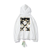 Off White Hoodie With Arrow Print Arrow Zipper Sweater Coat Owt