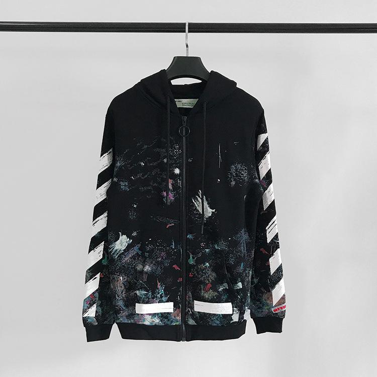 Off White Winter Hoodie Pullover Sweater Cardigan Zipper Hooded Sweater Men'S And Women'S Coats Owt