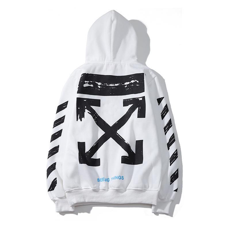 Off White Pullover Sweater Men'S And Women'S Autumn Winter Street Hoodie Owt