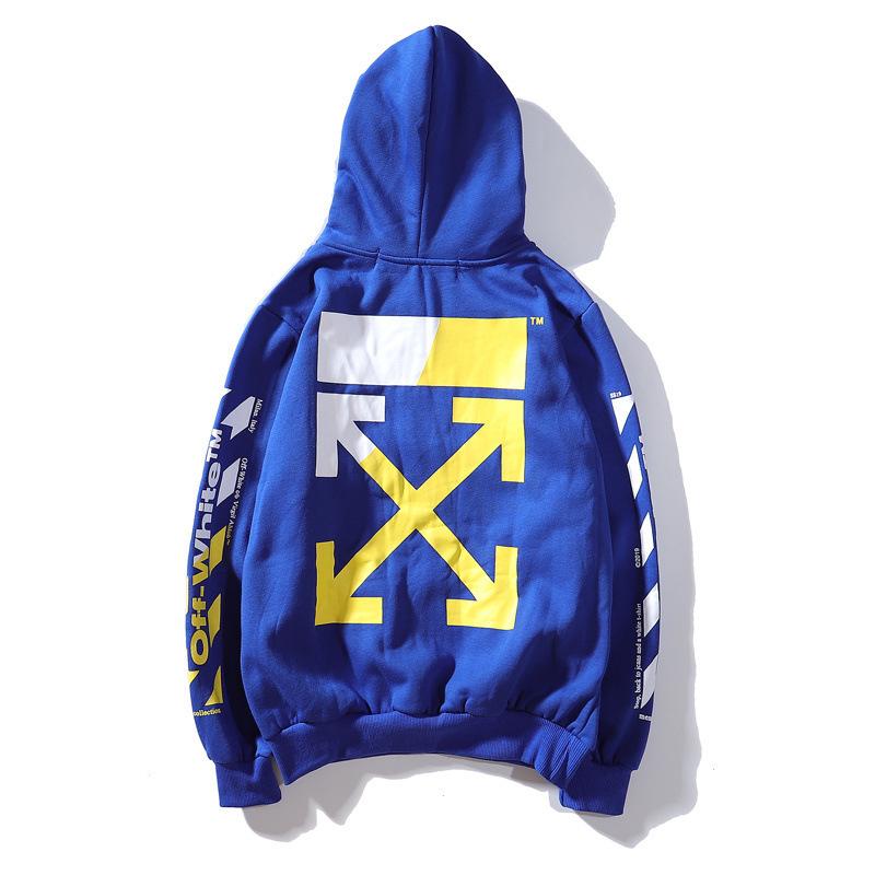 Off White Hoodie With Arrow Print Ow Autumn And Winter Letter Arrow Hooded Sweater Coat Top Owt