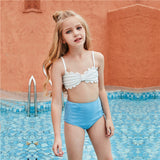 Children Swimsuit High Waist Sexy Backless Split Bikini Swimsuit