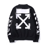 Off White Hoodie With Arrow Print Spring Summer Men'S And Women'S Fleecelined Casual Cardigan Casual Plus Size Owt