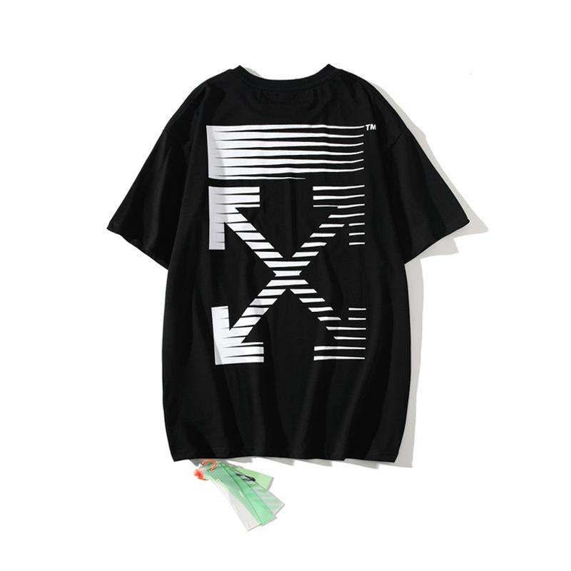 Off White T Shirt Summer Arrow Men'S Cotton Large Size Casual Short Sleeve Tshirt Owt