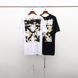 Off White T Shirt Printed Men'S And Women'S Short Sleeve Plus Size Casual Top Owt