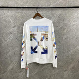 Off White Sweatshirt Oil Painting Arrow Round Neck Sweater Male And Female Large Size Casual Sweatshirts Owt