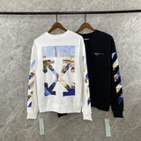 Off White Sweatshirt Oil Painting Arrow Round Neck Sweater Male And Female Large Size Casual Sweatshirts Owt