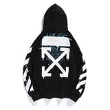 Off White Hoodie With Arrow Print Ow Hooded Sweater Men'S Hip Hop Loose Hoodie Sweater Plus Size Casual Men'S Clothing Owt
