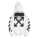 Off White Hoodie With Arrow Print Ow Hooded Sweater Men'S Hip Hop Loose Hoodie Sweater Plus Size Casual Men'S Clothing Owt