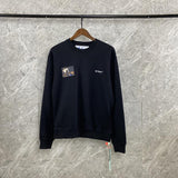 Off White Printed Pullover Sweatshirt Men'S And Women'S Plus Size Retro Sports Owt