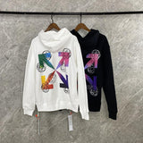 Off White Hoodie With Arrow Print Colorful Gradient Arrow Cotton Hooded Sweater Ow Men'S And Women'S Tops Owt