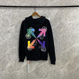 Off White Hoodie With Arrow Print Colorful Gradient Arrow Cotton Hooded Sweater Ow Men'S And Women'S Tops Owt