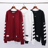 Off White Sweatshirt Autumn And Winter Ow Arrow Print Men'S And Women'S Pullover Sweater Round Neck Long Sleeve Loose Casual Wear Owt