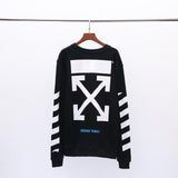 Off White Sweatshirt Autumn And Winter Ow Arrow Print Men'S And Women'S Pullover Sweater Round Neck Long Sleeve Loose Casual Wear Owt